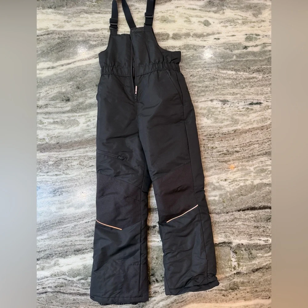 Swiss Tech Kids Black Snow Overalls Youth Large 10-12